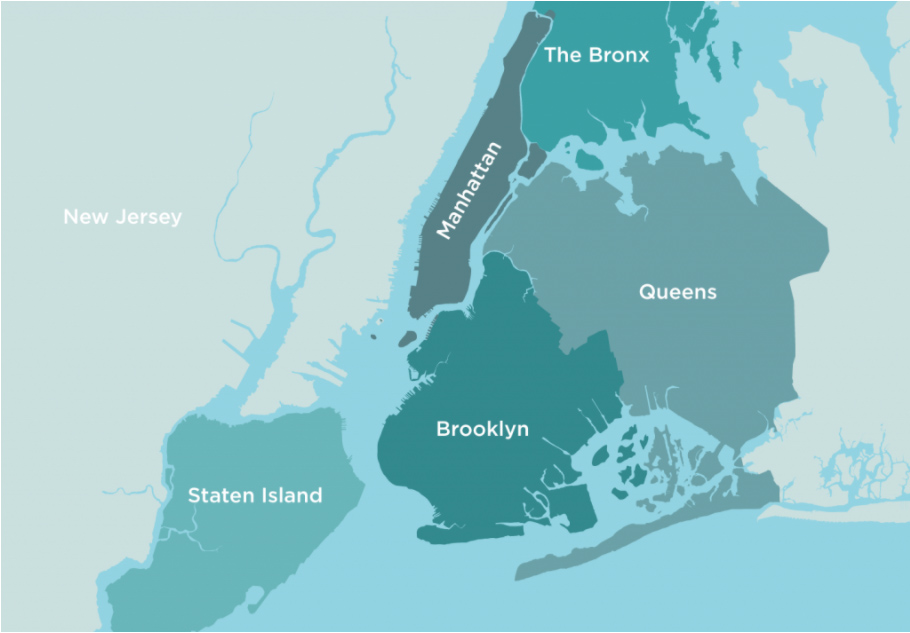 NYC Five Boroughs Map